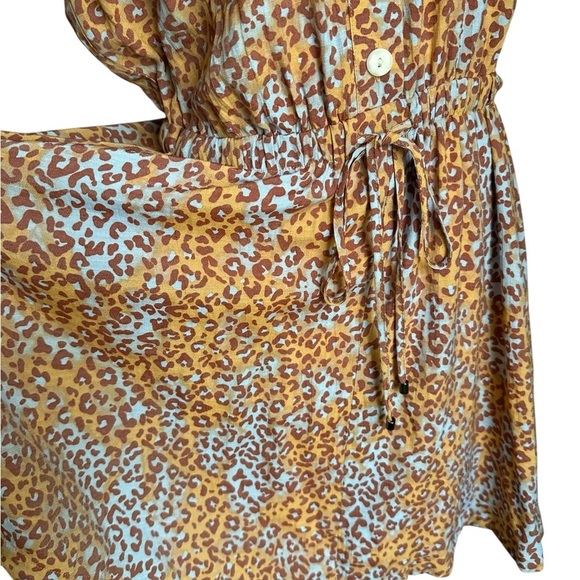 Nine West A-Line Shirt Dress Animal Print Sleeveless Chest Pocket Tie Waist Sz L - Picture 4 of 16